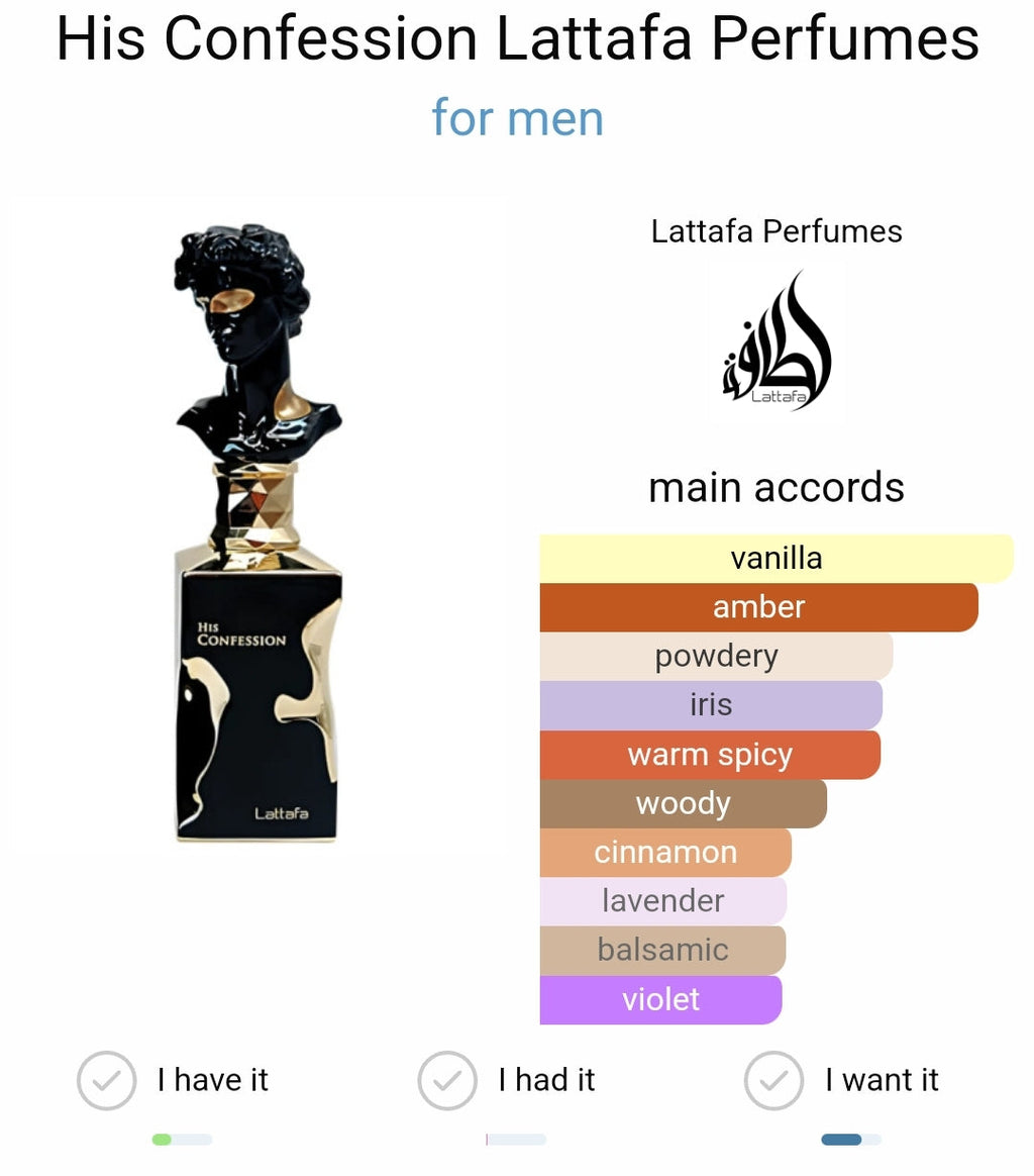 His Confession by Lattafa 100ml EDP